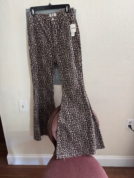 We The Free Denim - Leopard Print Flared Jeans - Brown Leopard